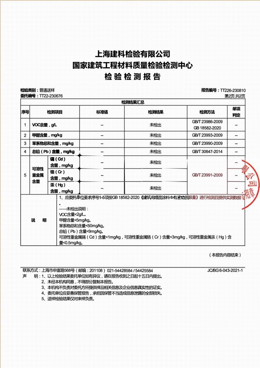上海建科檢驗環保測試報告新